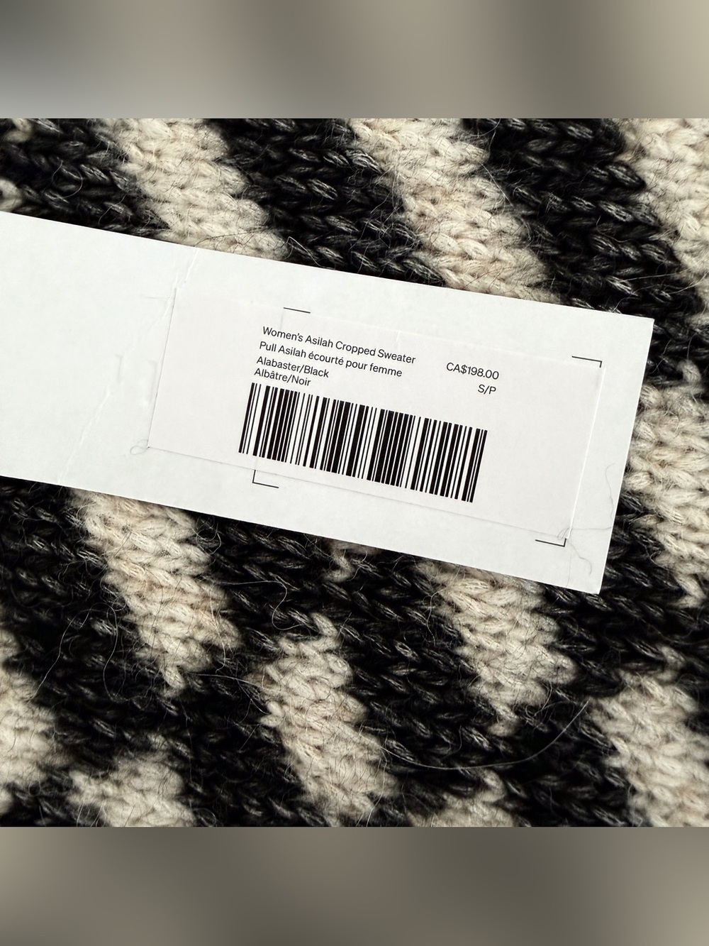 KOTN Asilah Cropped Sweater in the Alabaster / Black Size Small - Picture 7 of 9